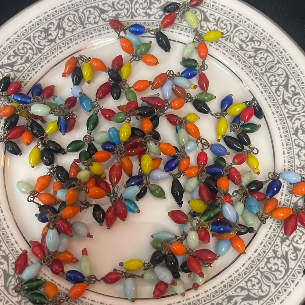 Vintage Multi Colored Beaded Necklace